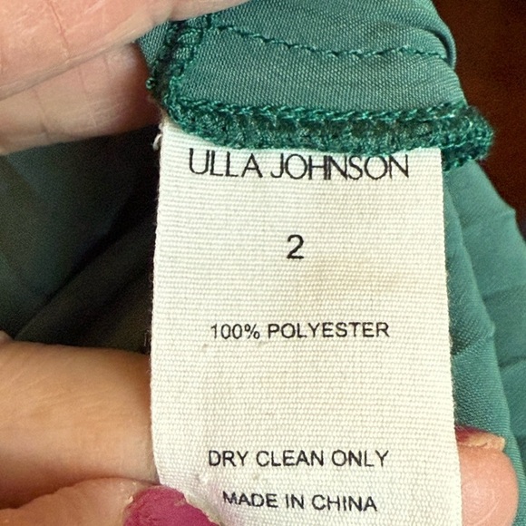 ULLA JOHNSON DELI PLEADED EMERALD GOWN SIZE 2 - Picture 11 of 12